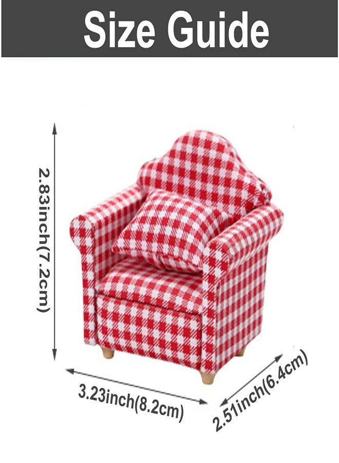 KnocKconK Hamster Mini Cotton Sofa Chair, Small Animal Blue Red Bed Cozy with Pillow, Cage Decor Photo Toys, Relax Habitat House Accessories, Sleep Pad Rest Nest for Hamster, Mice, Rat. - Image 2